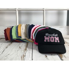 BASEBALL MOM Dad Hat Embroidered Baseball Cap w/ Pink Glitter  Many Colors  eb-21334911